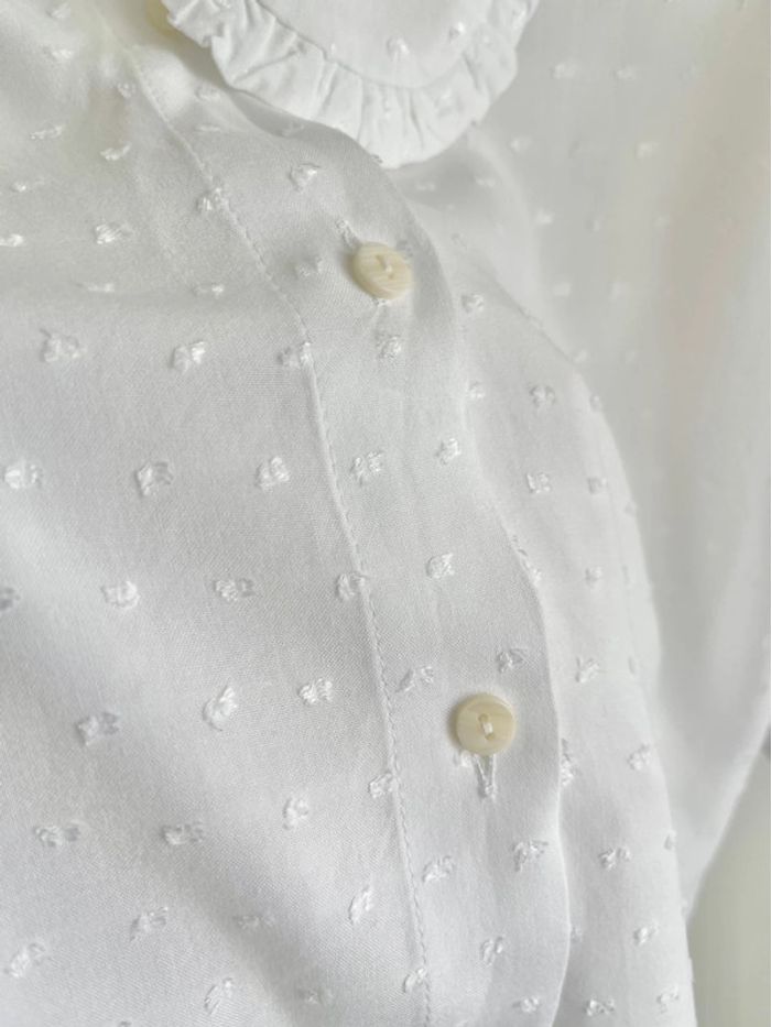 Magnifique blouse romantique avec col Claudine un peu carré, style cottagecore - photo numéro 3