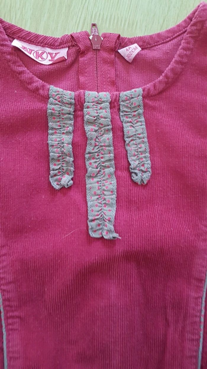 Robe velours côtelé 4 ans avec petit sac intégré - photo numéro 3