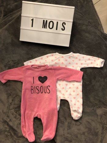 Lot 2 pyjamas velours 1 mois