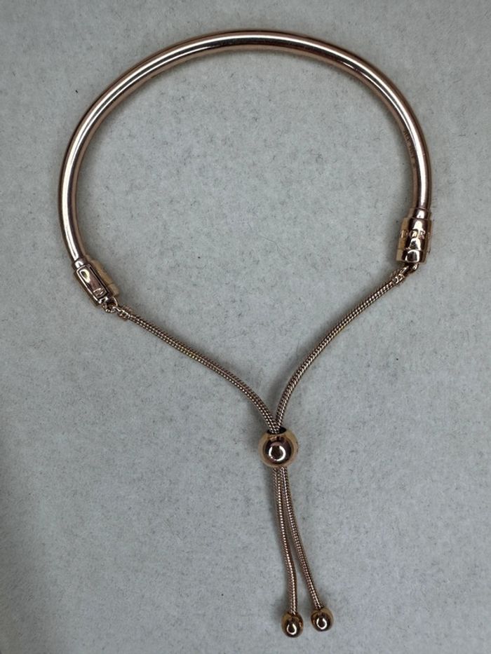 Bracelet Pandora Authentique Demi Jonc Réglable plaqué Or rose T1