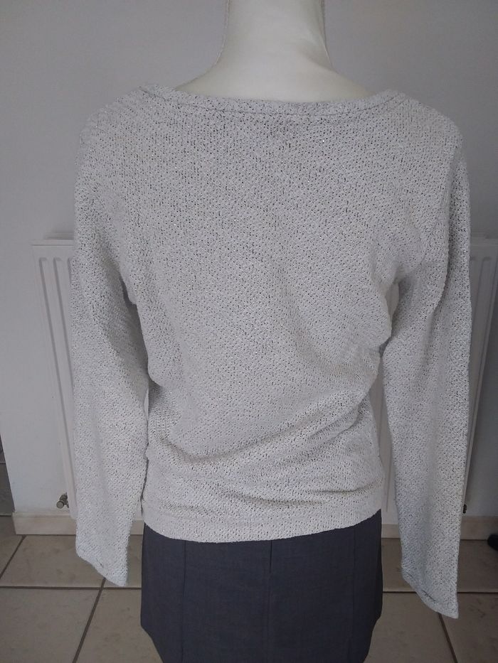 Sweat coton beige fils doré - photo numéro 4