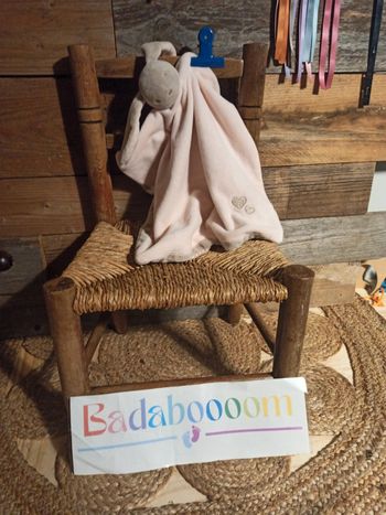 Doudou lapin rose coeur tbe