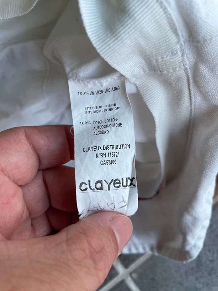 Chapeau blanc en lin clayeux 53cm - photo numéro 4