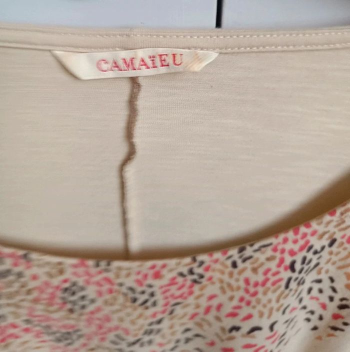 Haut Camaïeu beige imprimé T.3(40) - photo numéro 10