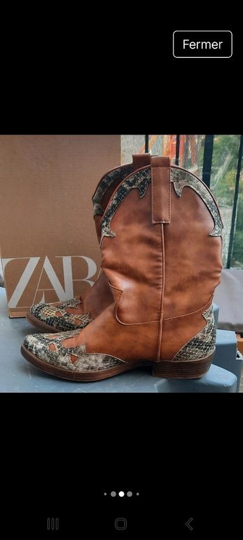 Bottes cowboy mi haute à enfiler de chez toscane&joe