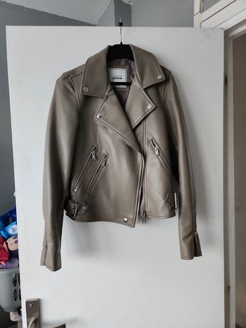 Veste simili cuir grise