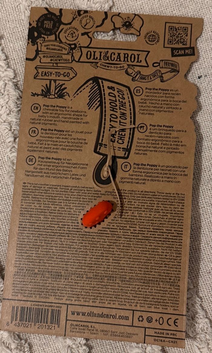 🌼 Jouet de dentition Oli & Carol – Pop the Poppy 🌼 - photo numéro 2