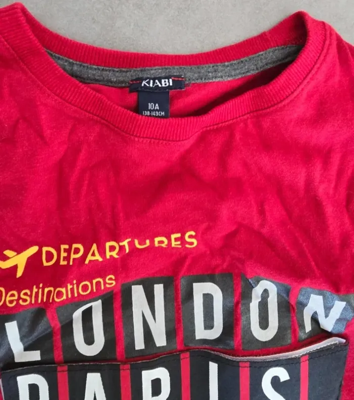 Tee shirt manches longues rouge - photo numéro 2