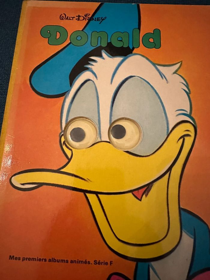 1978 Livre carton ancien vintage Hachette Walt Disney Donald mes premiers albums animés yeux - photo numéro 3