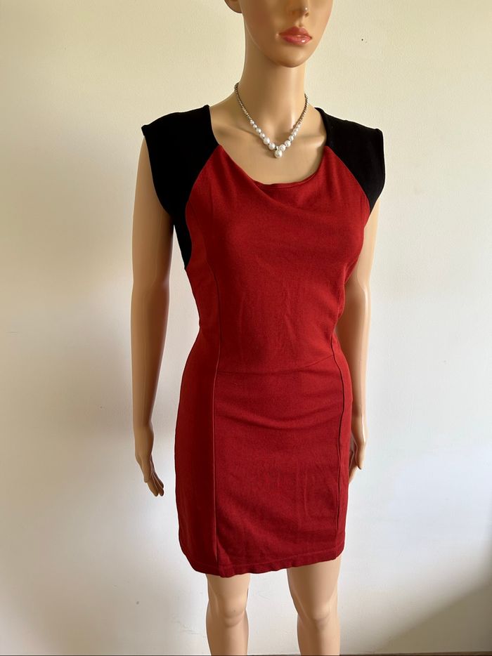 Robe orange et noire sans manches Esprit taille française M TBE - photo numéro 2