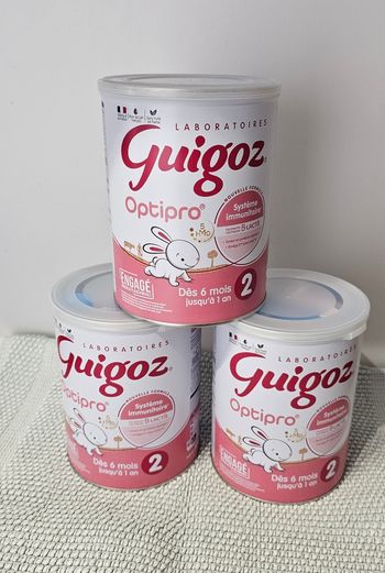 Guigoz Optipro 2 – lot de 3 boîtes de lait infantile 2e âge (6 mois à 1 an)