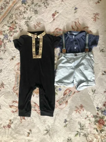 Lot de 2 ensembles bébé garçon 9-12 mois été