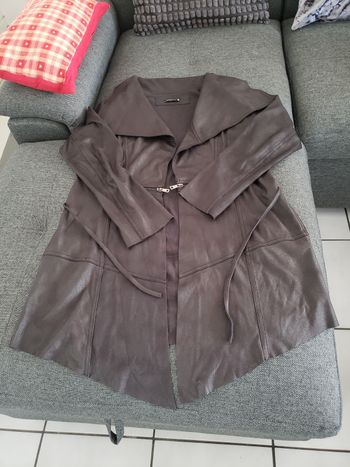 Veste longue mi-saison noire 