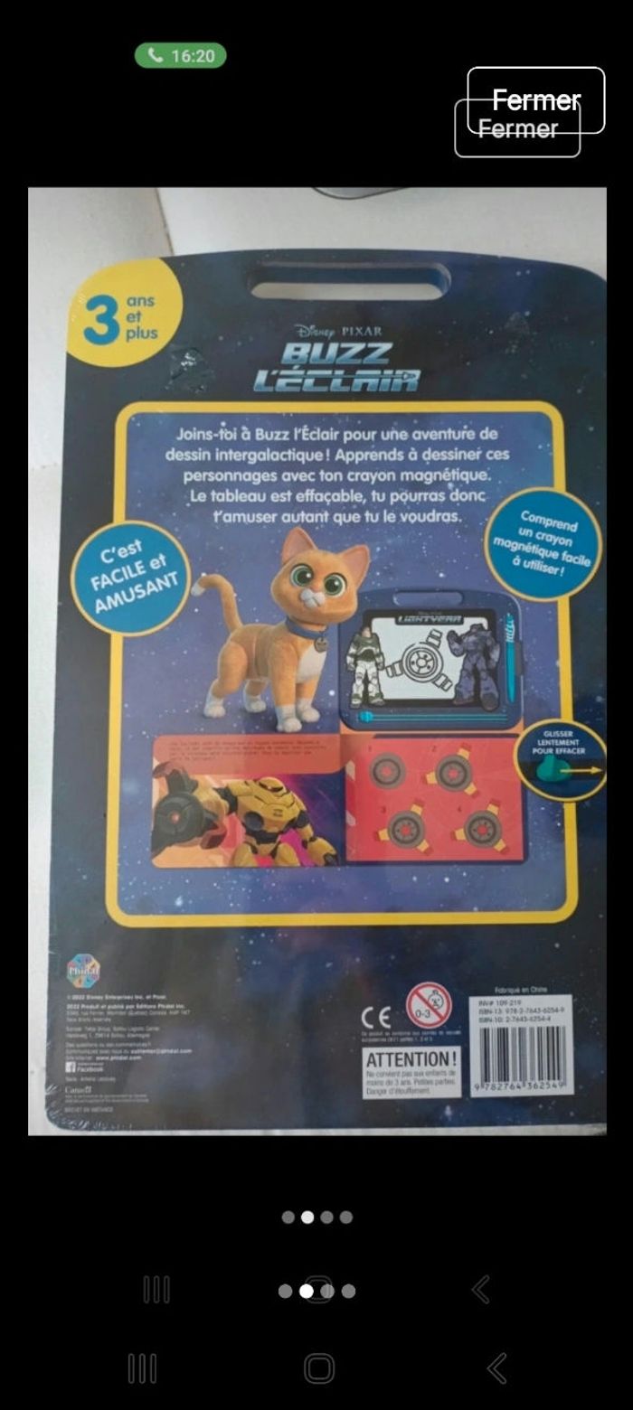 Tableau effaçable Écrire et dessiner 
BUZZ L ECLAIR - photo numéro 2