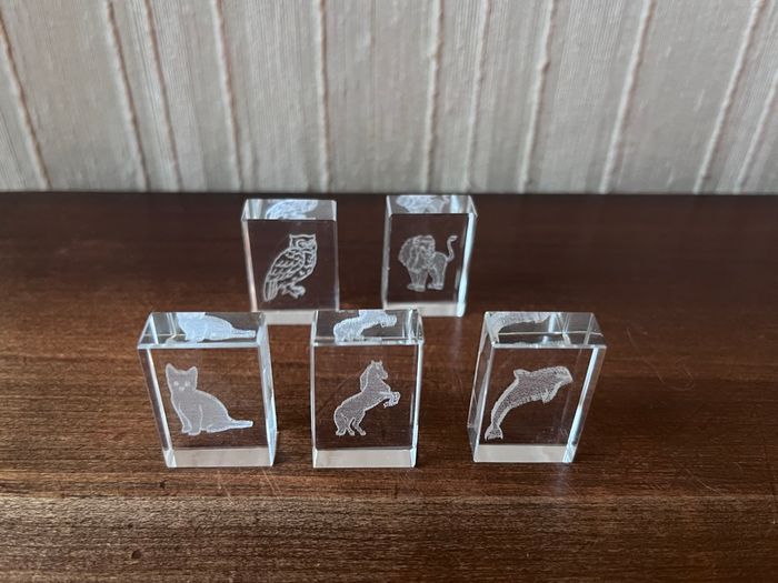Décoration cubes en verre animaux