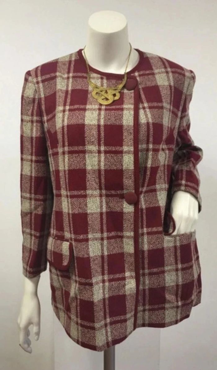 🌺🌺Abrigo cuadros Antonio Pozuelo, talla 44🌺🌺