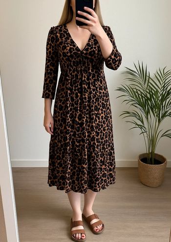 Belle robe longue modèle Tracy motifs léopard taille 36 - Ba&sh Paris
