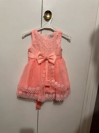 Robe festive saumon pour bébé