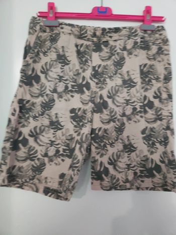 Short garçon Zara 13-14 ans | Imprimé tropical beige & kaki | Taille 164