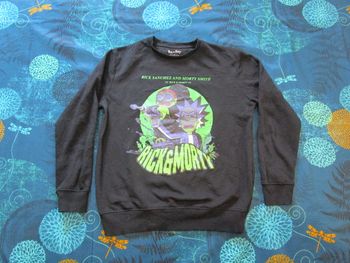 Pull Sweat homme Rick et Morty col rond ras du cou Taille L Noir (P159)