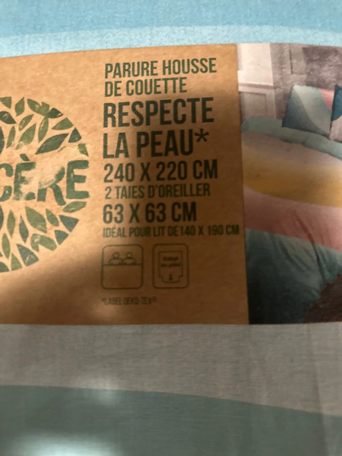 Parure housse de couette et 2 tête de oreilles 100pour 100 coton - photo numéro 3