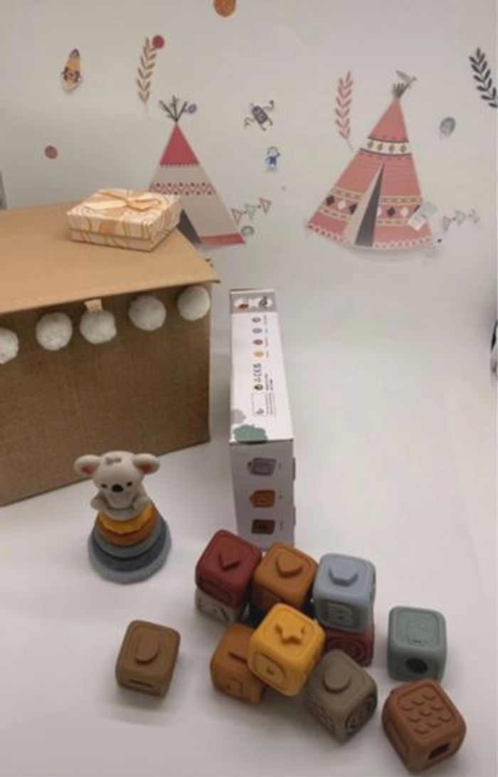 Tour empilable Montessori + Anneaux dentition – Jouet bébé 3- 12 mois - photo numéro 3