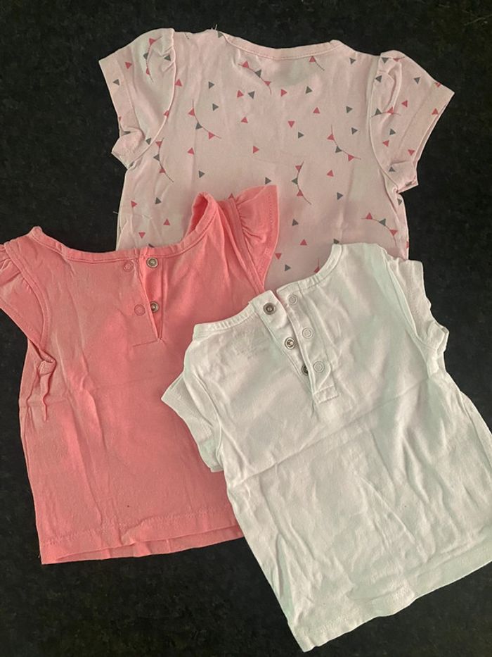 Lot 3 tee shirts manches courtes - 3 mois - photo numéro 2