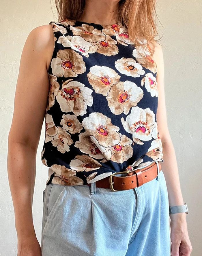 Débardeur Poppy Lux bleu marine - Taille 40 - Comme neuf Coquelicot fleur