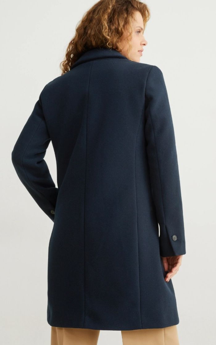 Manteau long bleu marine - photo numéro 4