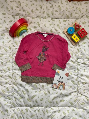 teeshirt manches longues rose 24 mois kidkanai