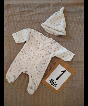 Ensemble pyjama bonnet 1 mois