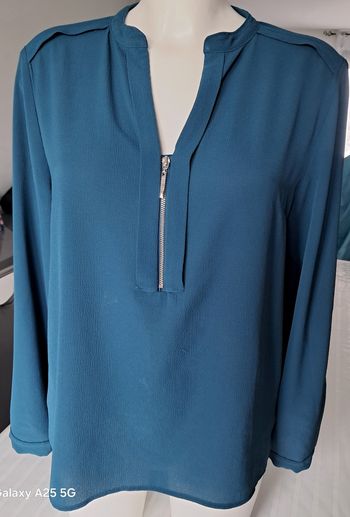 Blouse bleu canard taille L 42-44