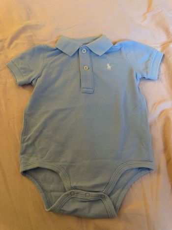 Body polo Ralph Lauren bébé 6 mois - Bleu ciel