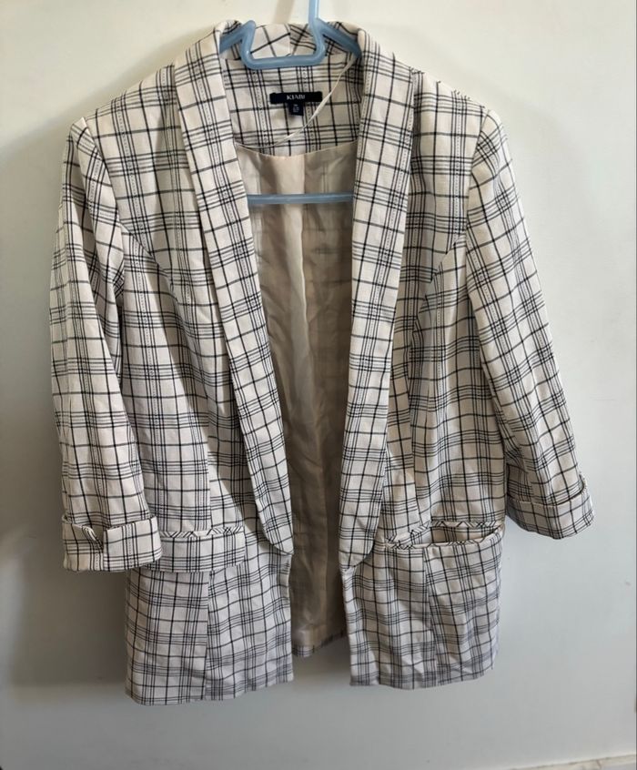 Veste blazer Kiabi à carreaux - photo numéro 1