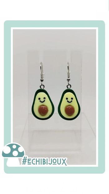 🍄 boucles d'oreilles avocat