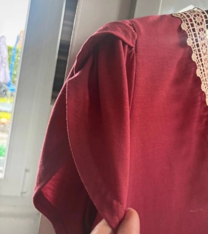 Tunique femme bordeaux et doré XL - photo numéro 3