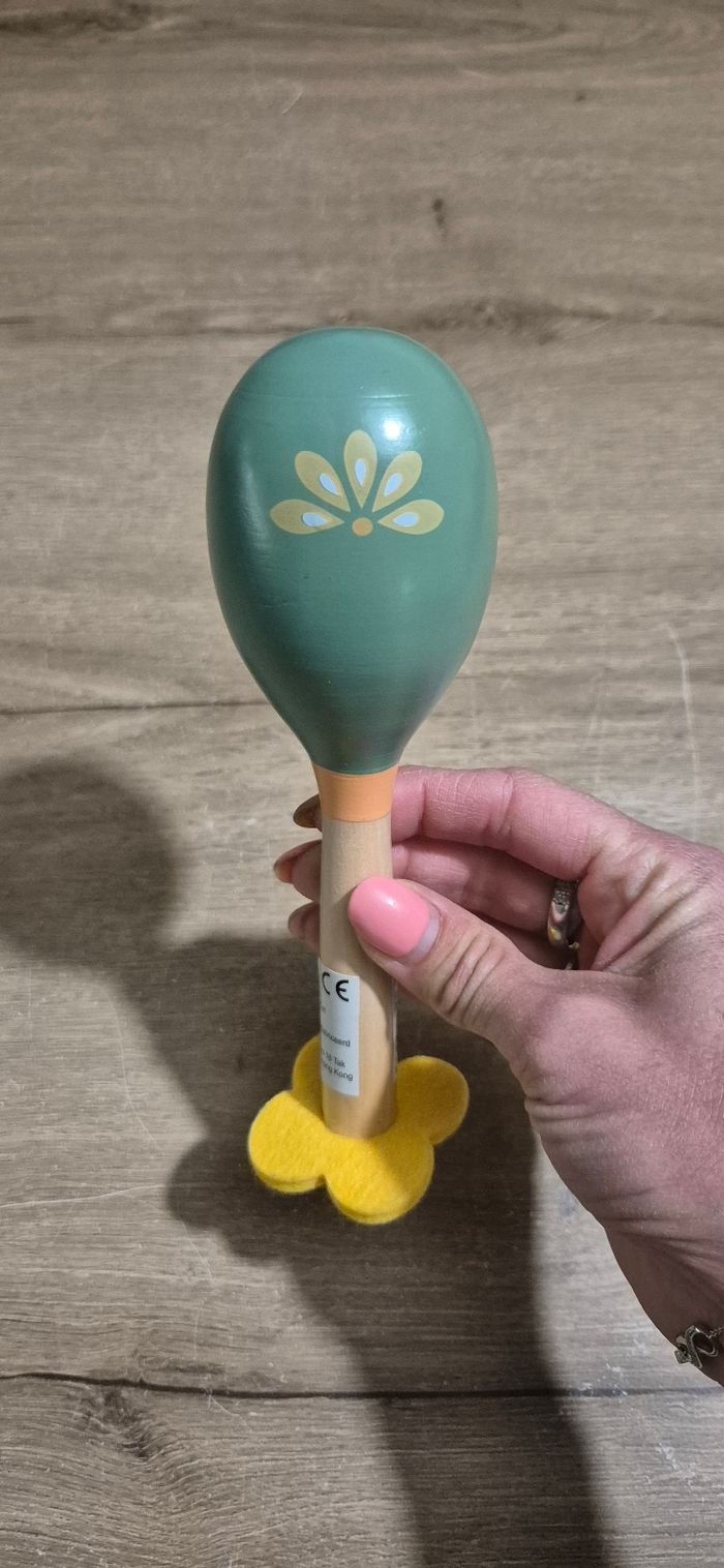 Lot maracas et hochet grelots en bois - photo numéro 2