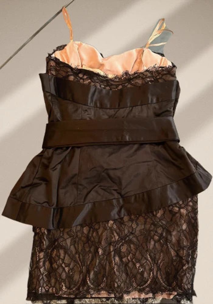 Robe bustier satin & dentelle taille 0 (XS/34/6) - BCBGmaxazria - photo numéro 3