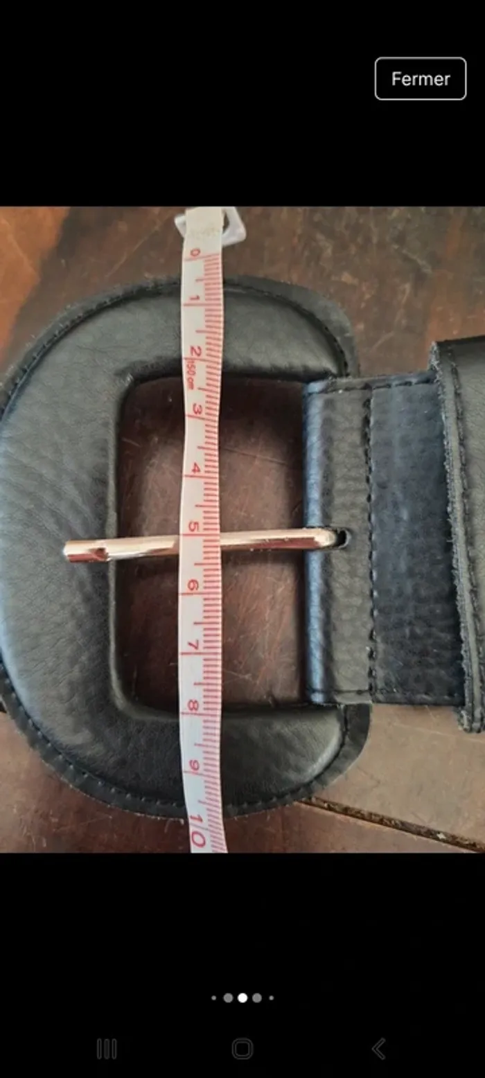 Ceinture en cuir noir Bradbury 80cm Handmade - photo numéro 15