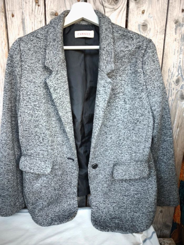 Blazer camaïeu gris anthracite