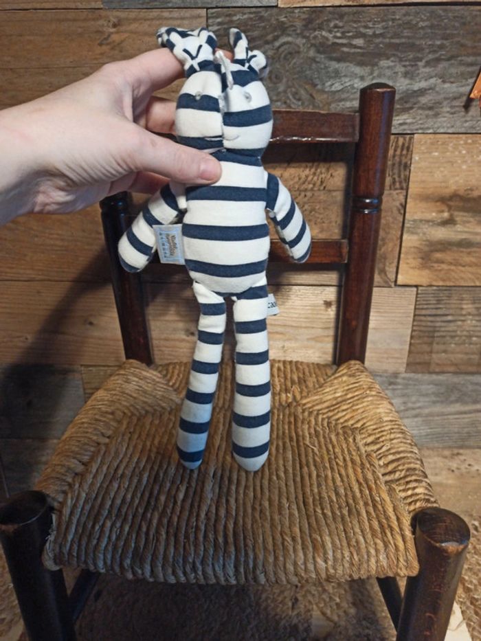 Doudou lapin bleu cadet rousselle tbe - photo numéro 2