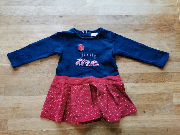 Robe et collants babybol bleue et rouge coton et elastane - photo numéro 4