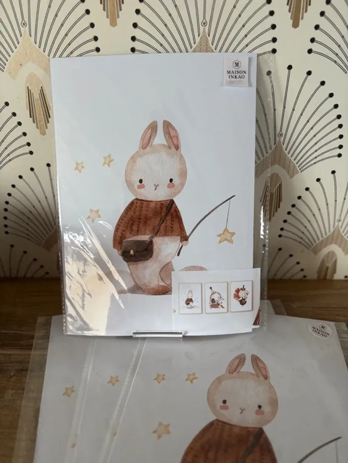 Affiches Lapins rêveurs pour chambre enfant