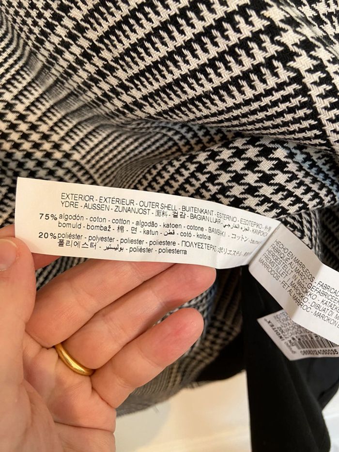 Robe courte Zara à carreaux noirs et blancs taille M - photo numéro 6