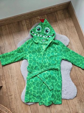 Peignoir vert lézard ou dragon 4 ans