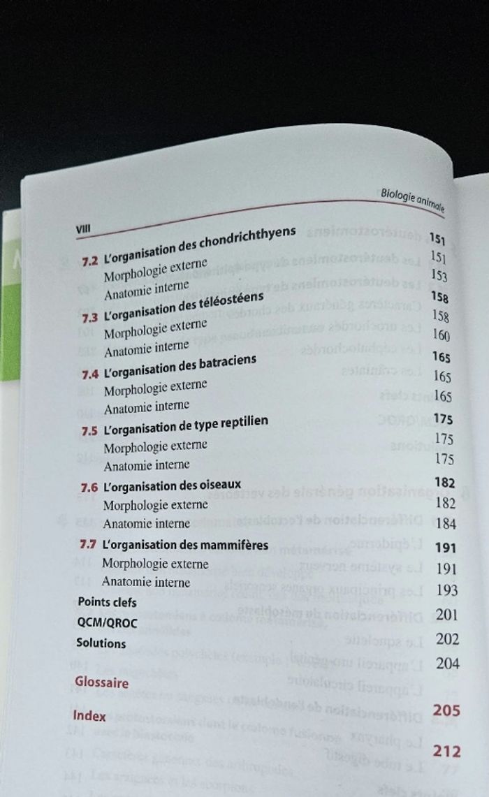 Manuel Biologie animale - Cours + QCM + QROC- Licence/Prépa/Master - photo numéro 6