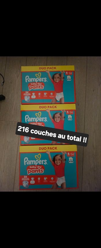 Lot de 3 packs de couches pampers pant taille 5