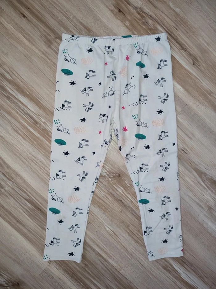 Legging / pantacourt 10 ans fille Gémo blanc avec licornes