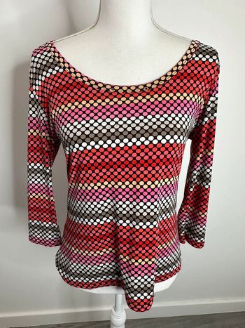 Blouse à pois multicolore psychédélique Y2K T38 M