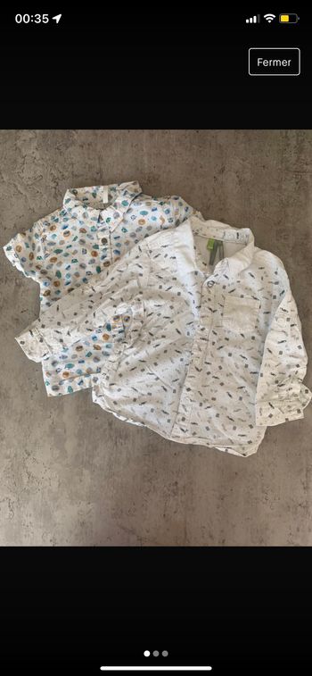 Lot chemises 6 mois